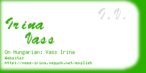 irina vass business card